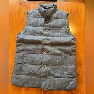 John Henric Blue Linen Vest Size Extra Small